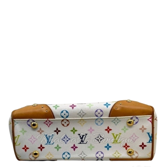 Rare! Louis Vuitton LV X Takashi BEVERLY White Multicolor Monogram Bag Blanco MM - Picture 7 of 12